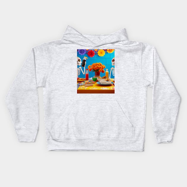 Calendulas del dia de los Muertos Kids Hoodie by JohnCorney